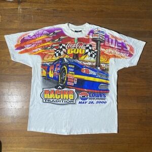 Vintage 2000 Coca-Cola 600‎ NASCAR AOP Racing T-shirt Men's XL